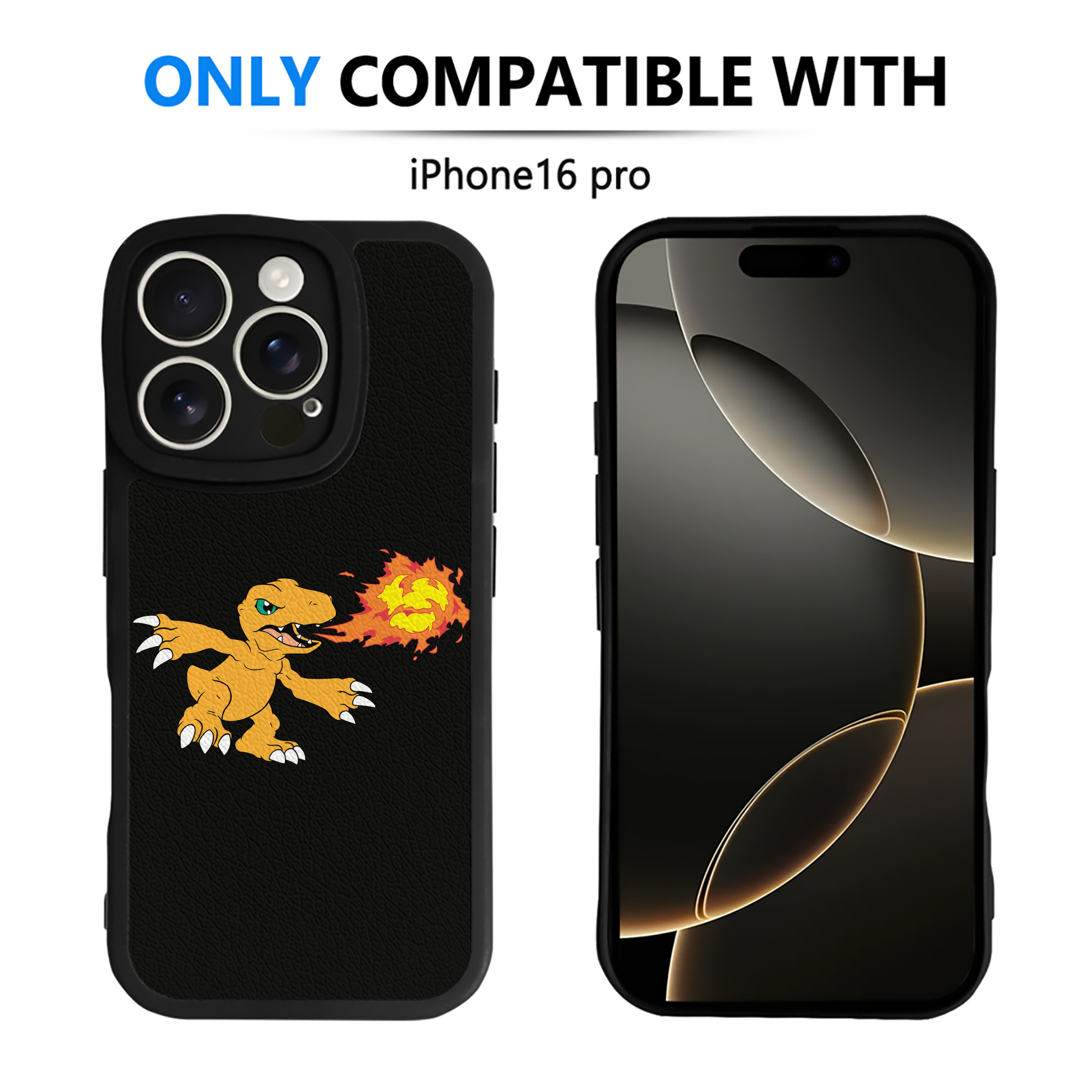 （画像用） Digimon デジタルモンスター/デジモン 【iPhone 16シリーズ対応】シリコンスマホケース（レザー調） 材質：シリコン